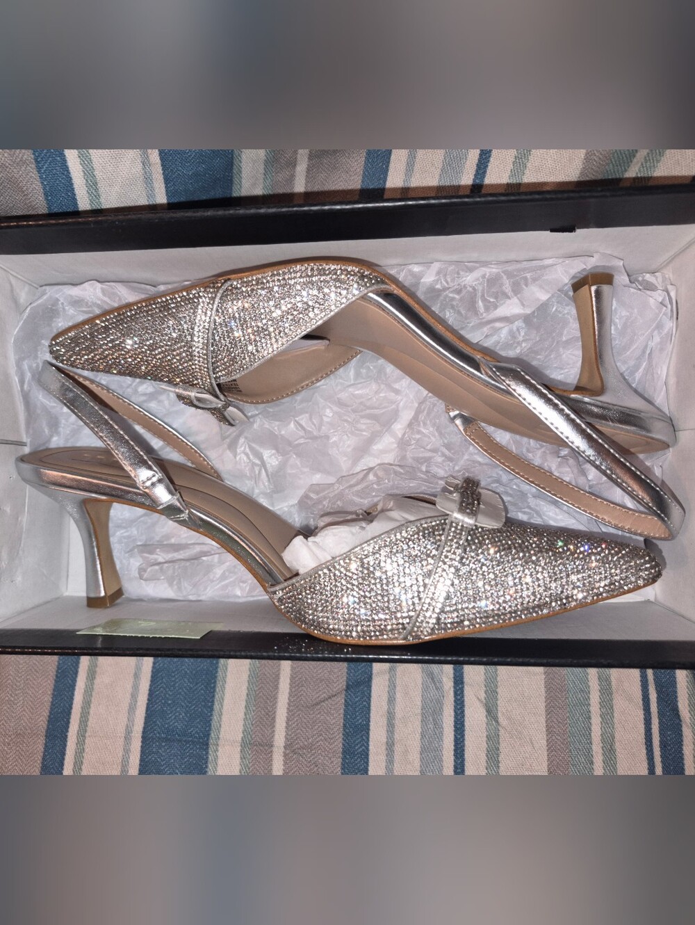 I.N.C Generys-Pointed toe Rhinestone Slingback Pumps